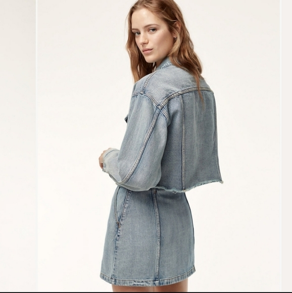 Wilfred Free Aritzia Button Front Denim Mini Skirt - Picture 5 of 12